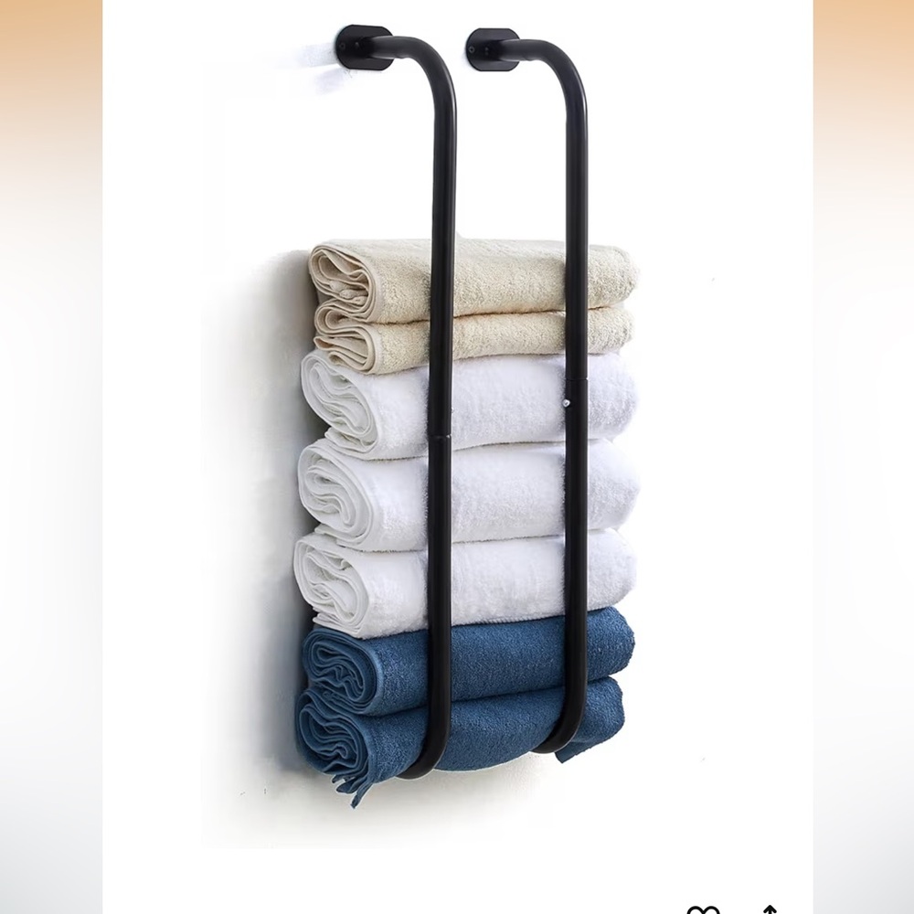 JS HANGER Wall-Mounted Towel Rack for Rolled Towels, Black Bathroom Towel Holder
